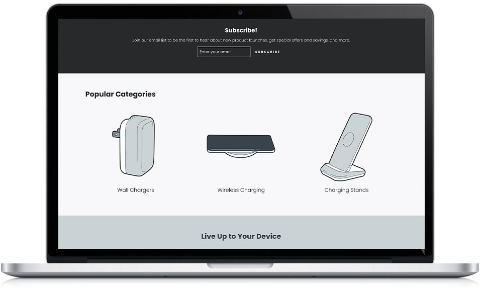 Product Illustrations on Homepage