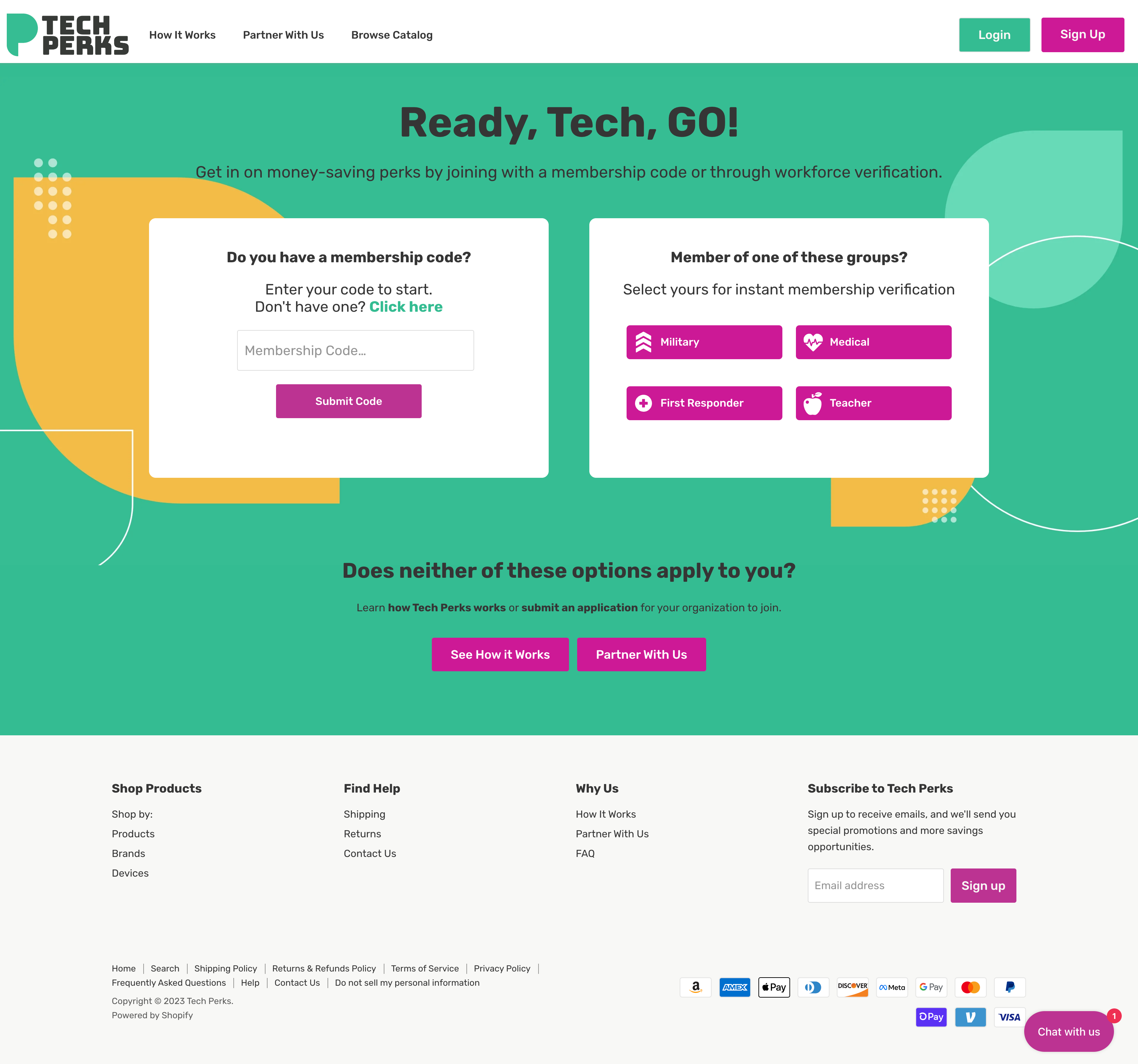 Tech Perks Register Page